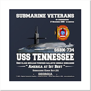 USS Tennessee SSBN-734 submarine Posters and Art